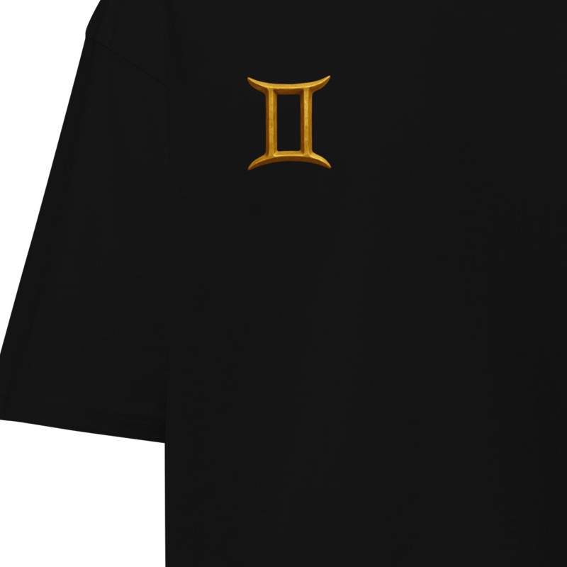 Gemini Starlight Tee, cropped to show the gold Gemini symbol