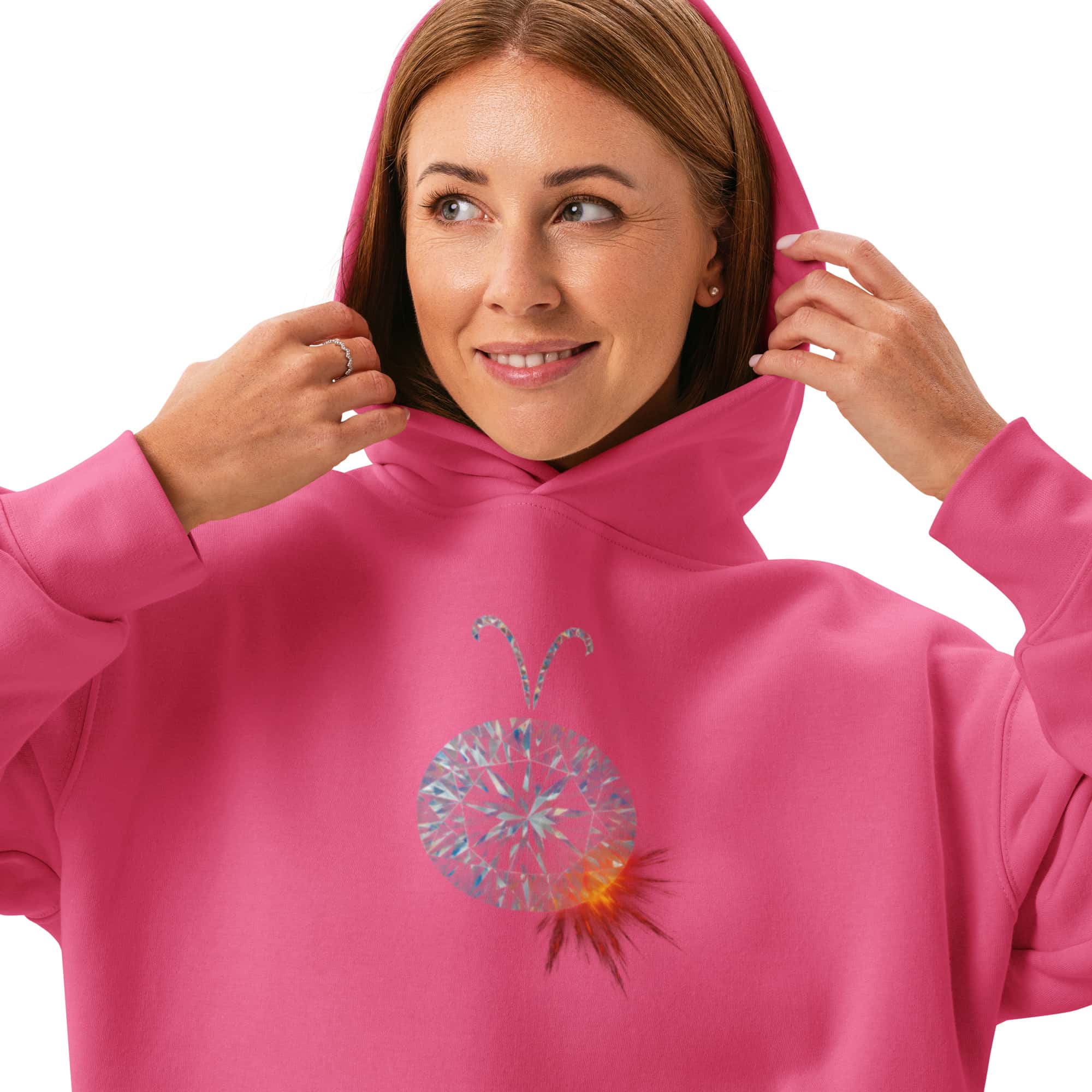 Aries Diamond Women's Relaxed Hoodie lifestyle view