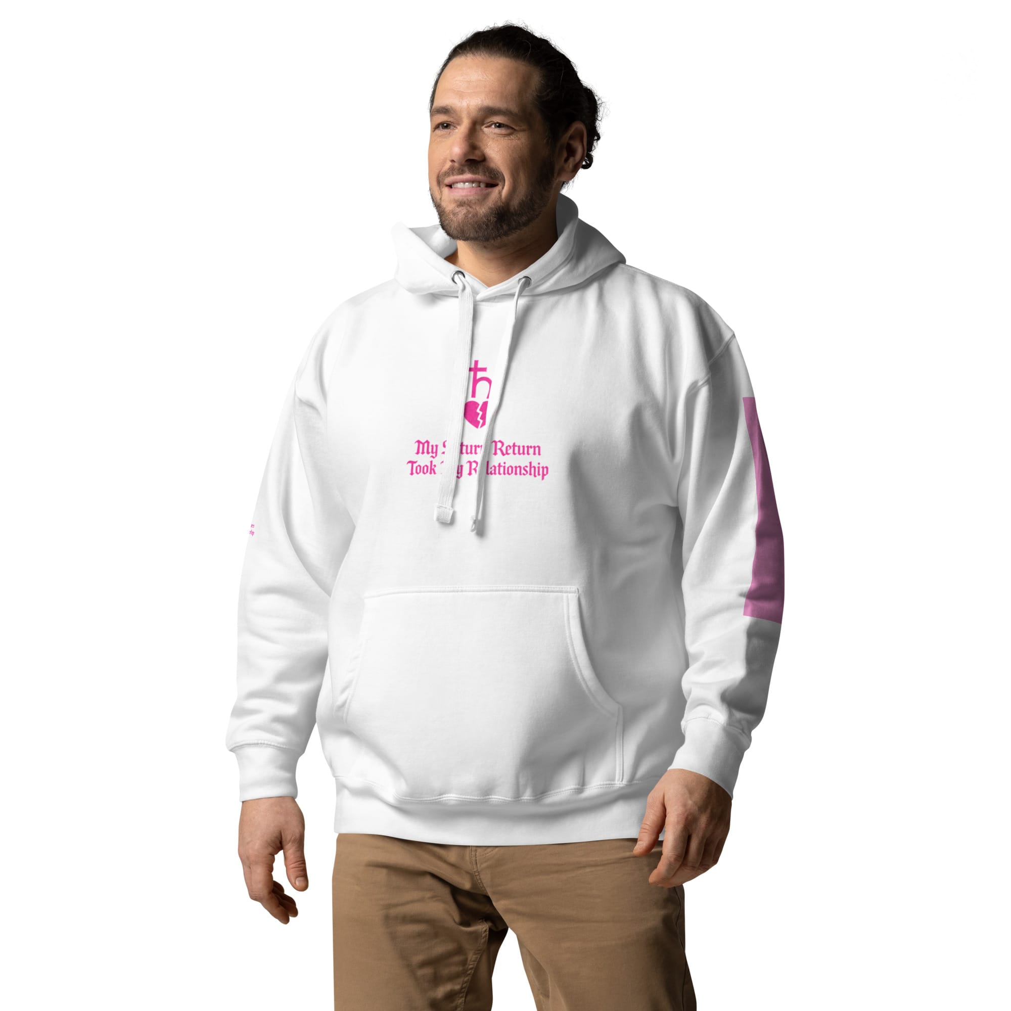 Saturn Return White Hoodie front view