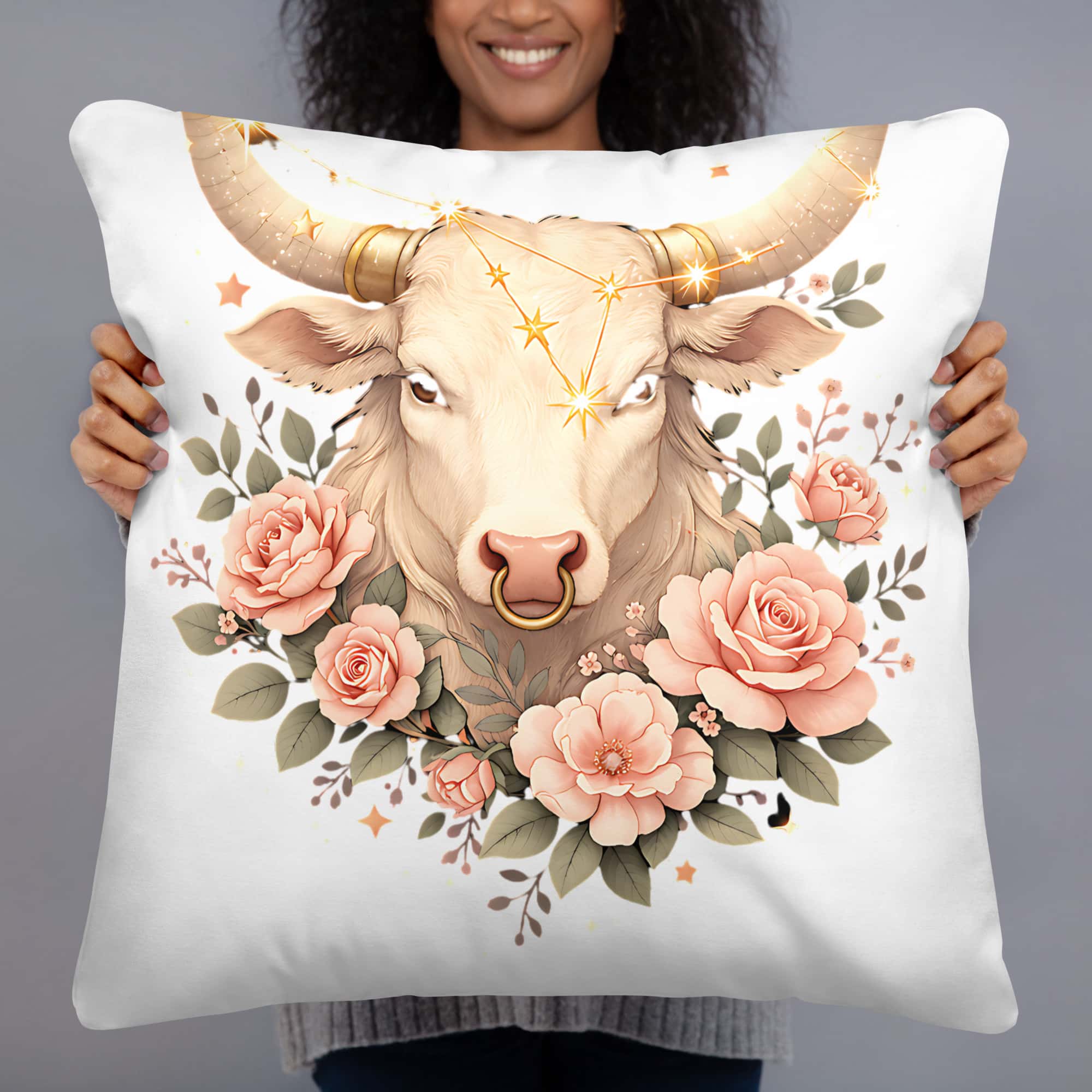 Taurus Luxury Throw Pillow lifestyle view