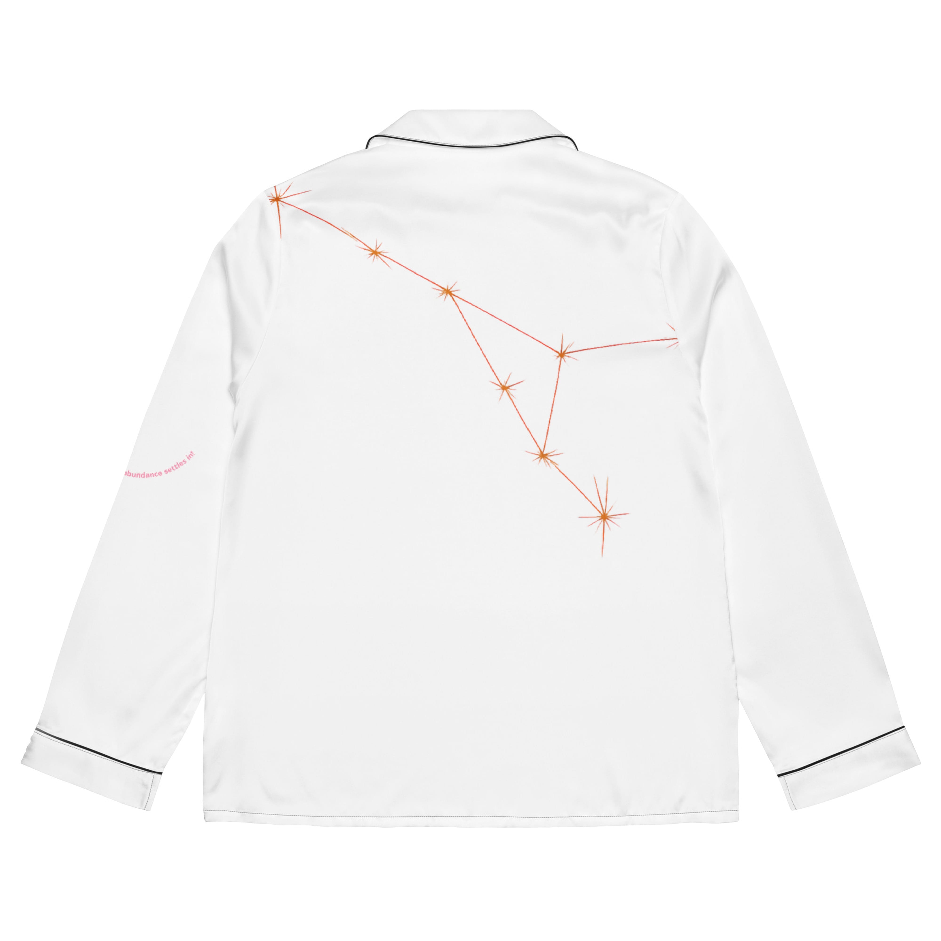 Back view showing Taurus constellation embroidery