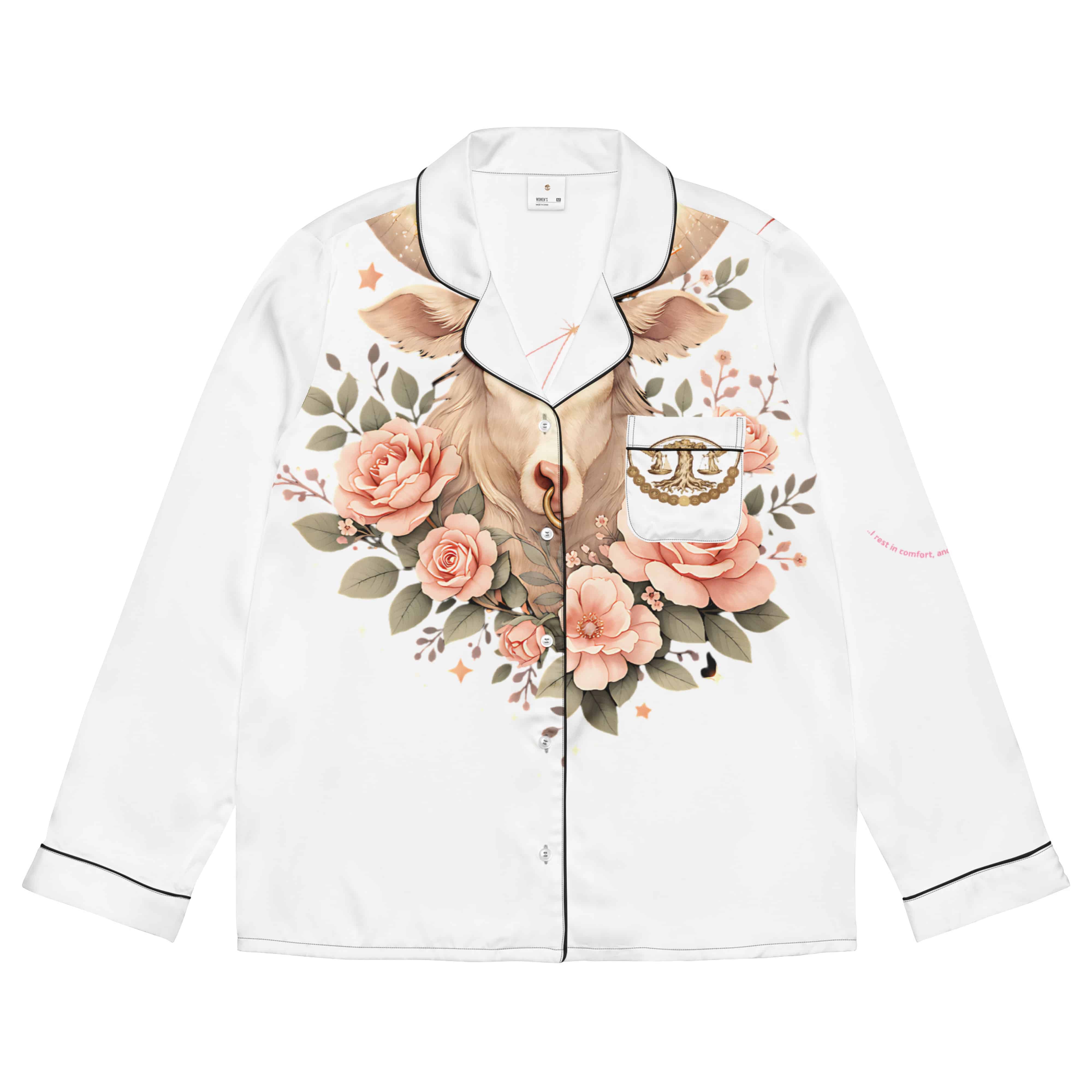 Front view of Taurus pyjama top