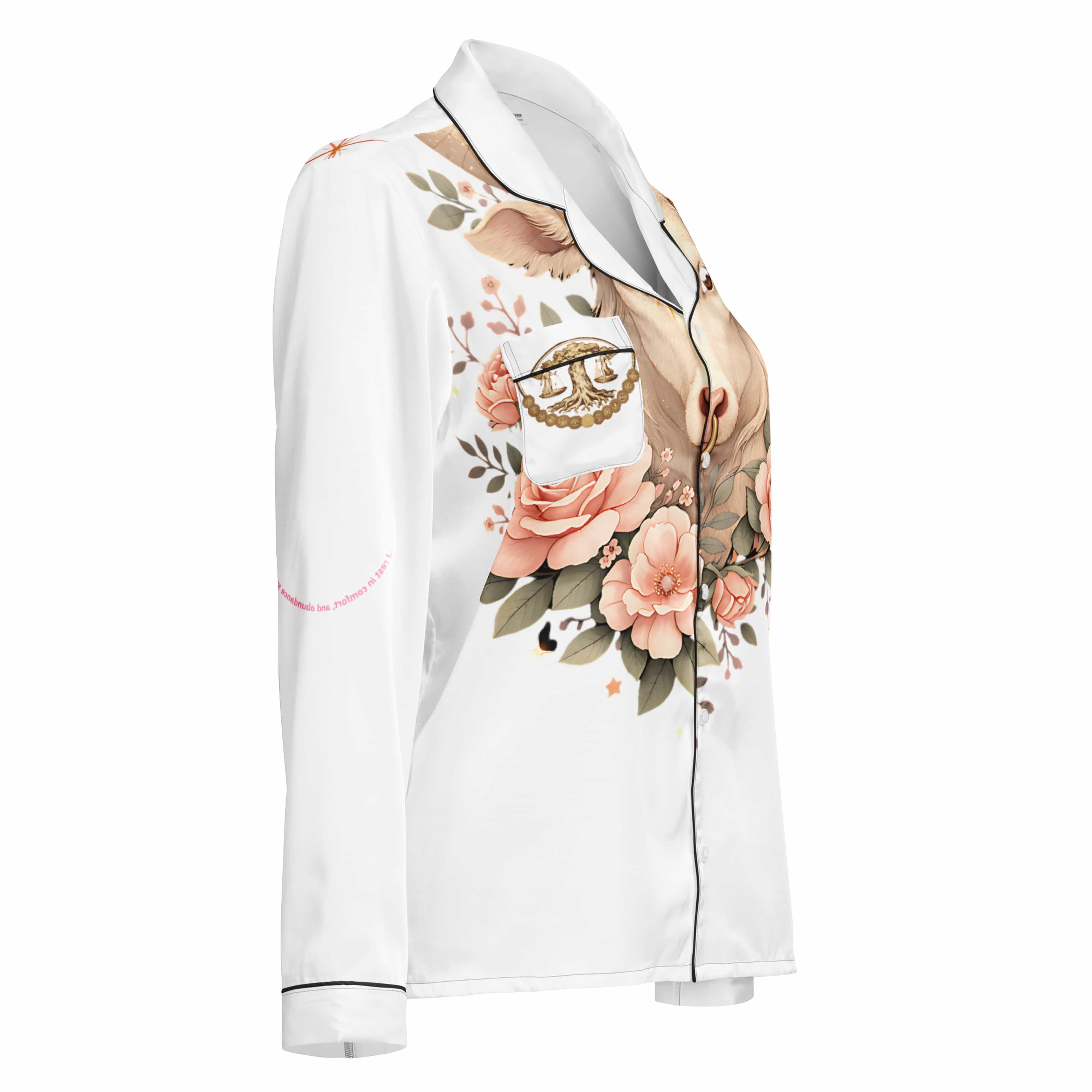 Right side view of Taurus pyjama top