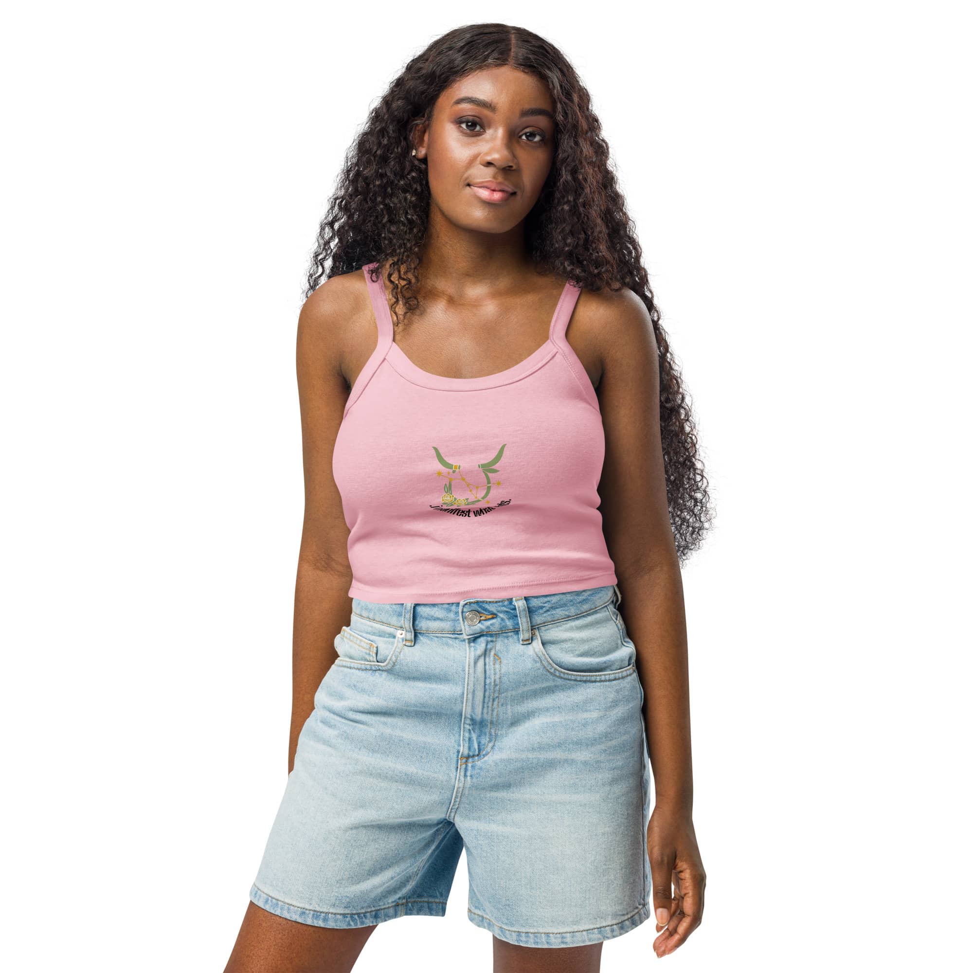 Taurus micro-rib tank top ghosted front view
