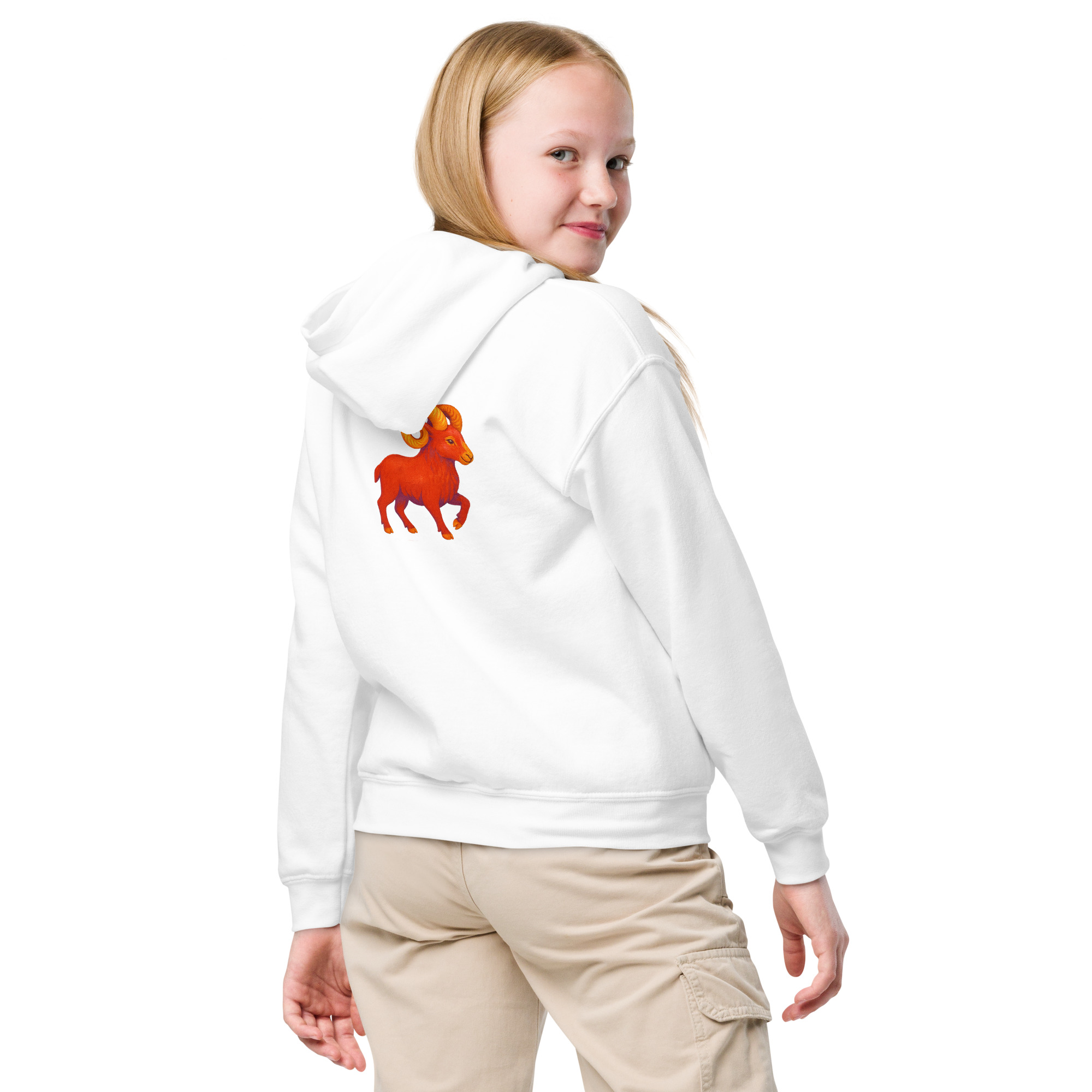 Youth Aries hoodie back view